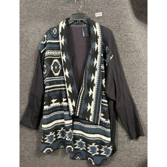 dolan Sweaters - Anthropologie Dolan Knit Sweater Womens Sz XL Black Cardigan Ruana Aztec Tribal